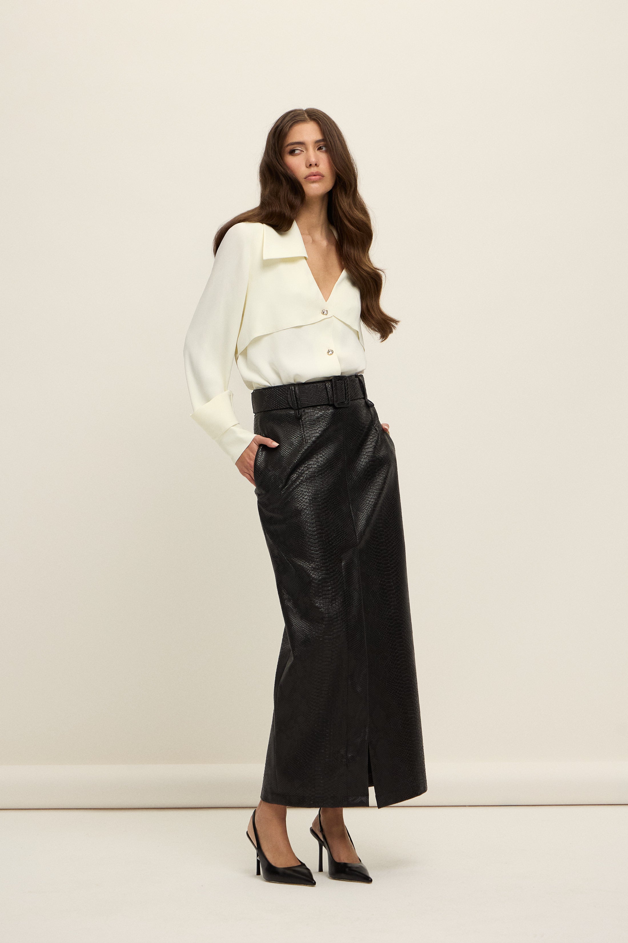 MOSCOW TİMSAH KALEM ETEK | SİYAH