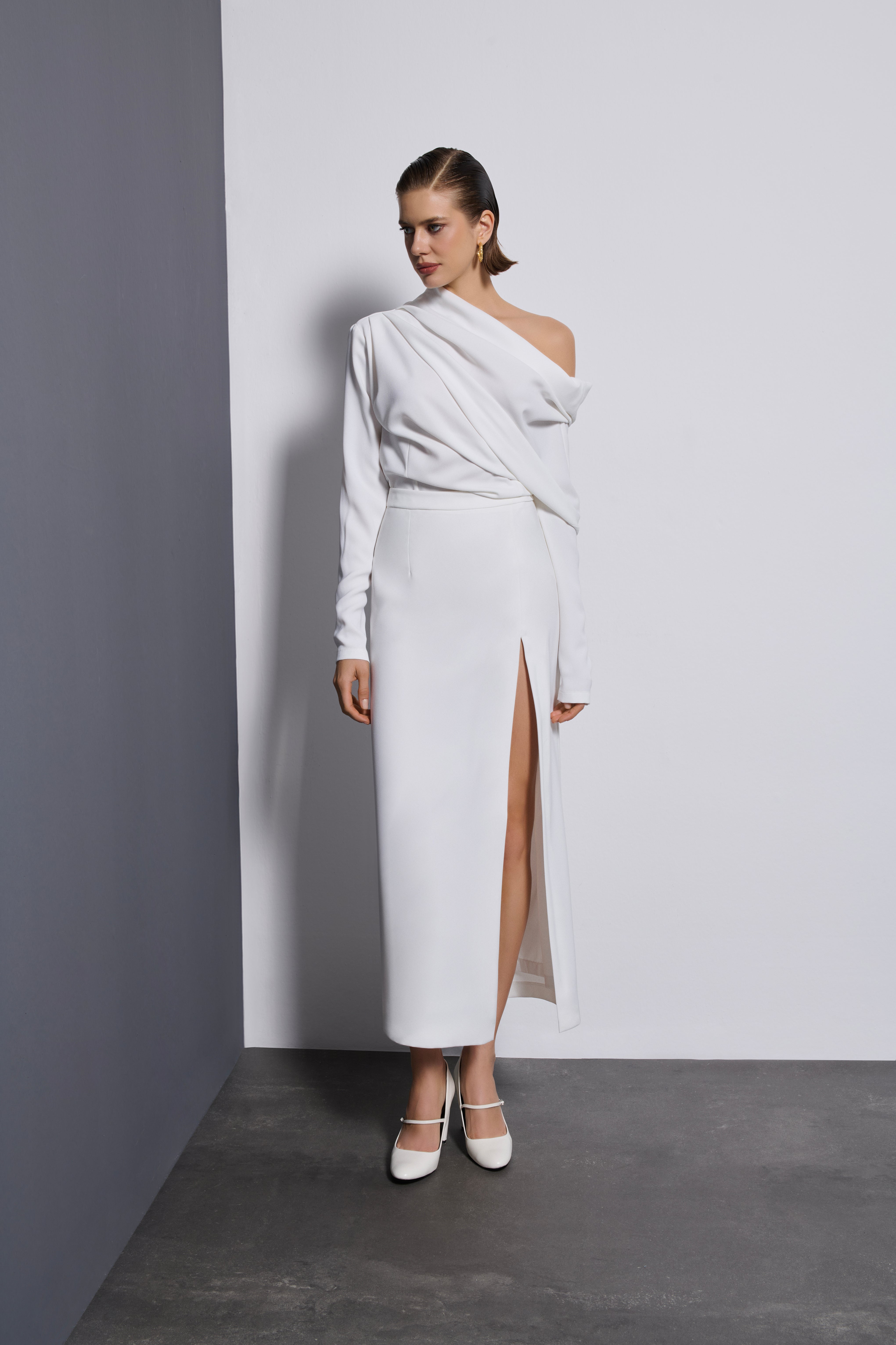 SOPHIA DRAPELİ BLUZ | BEYAZ