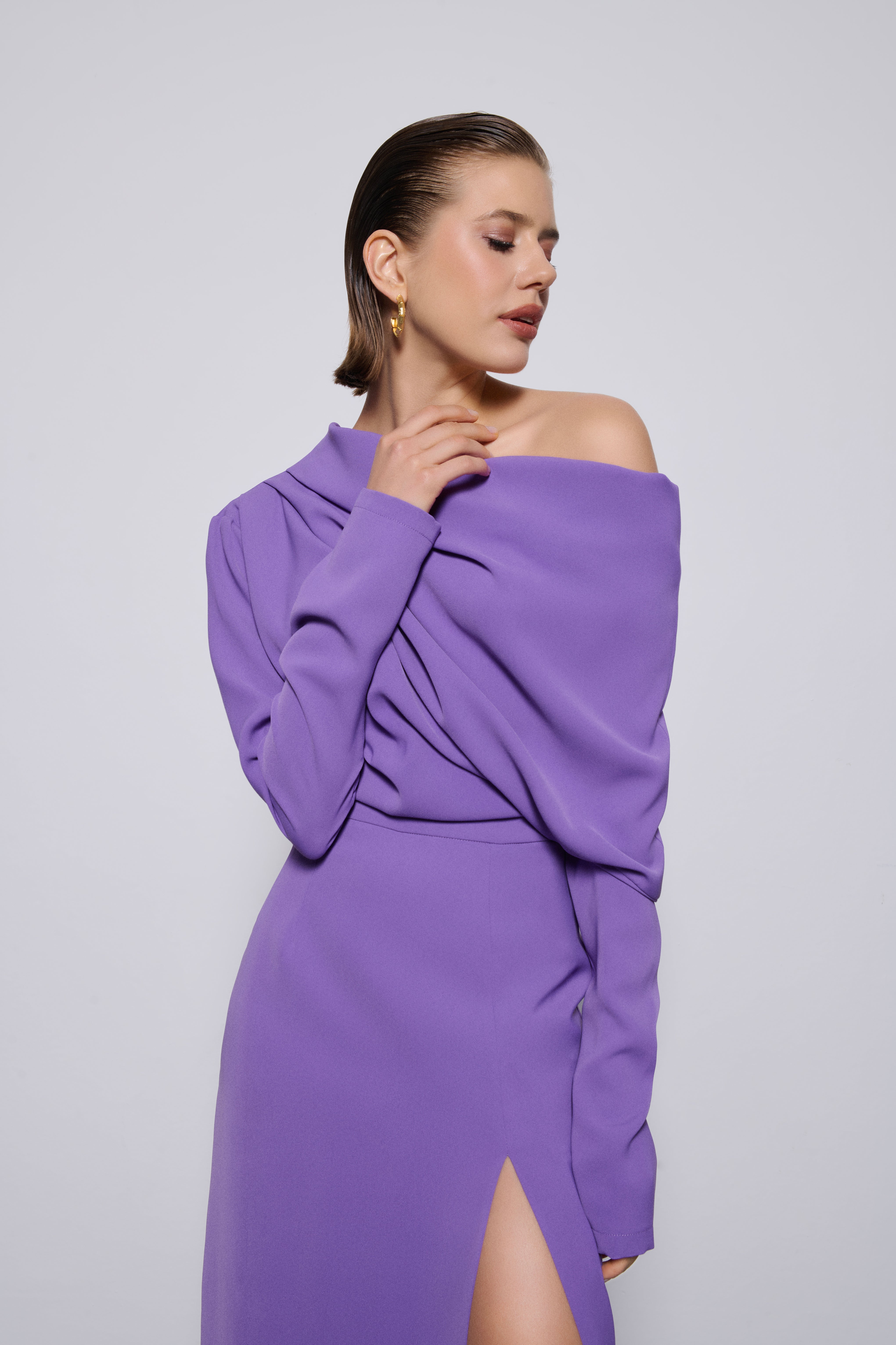 SOPHIA DRAPELİ BLUZ | LAVANTA