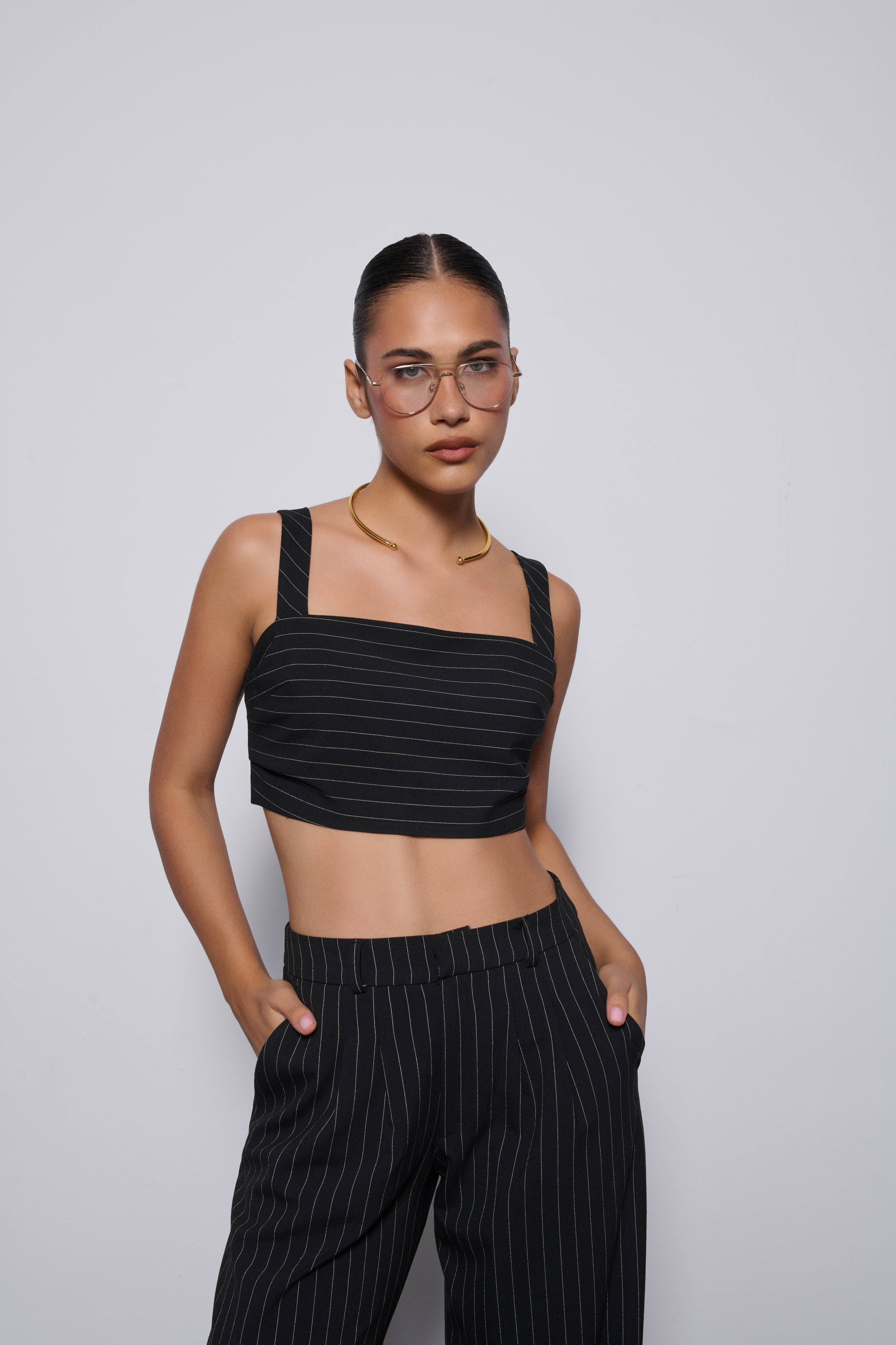 happy to wear LAURA DRAPELİ CROPTOP | SİYAH