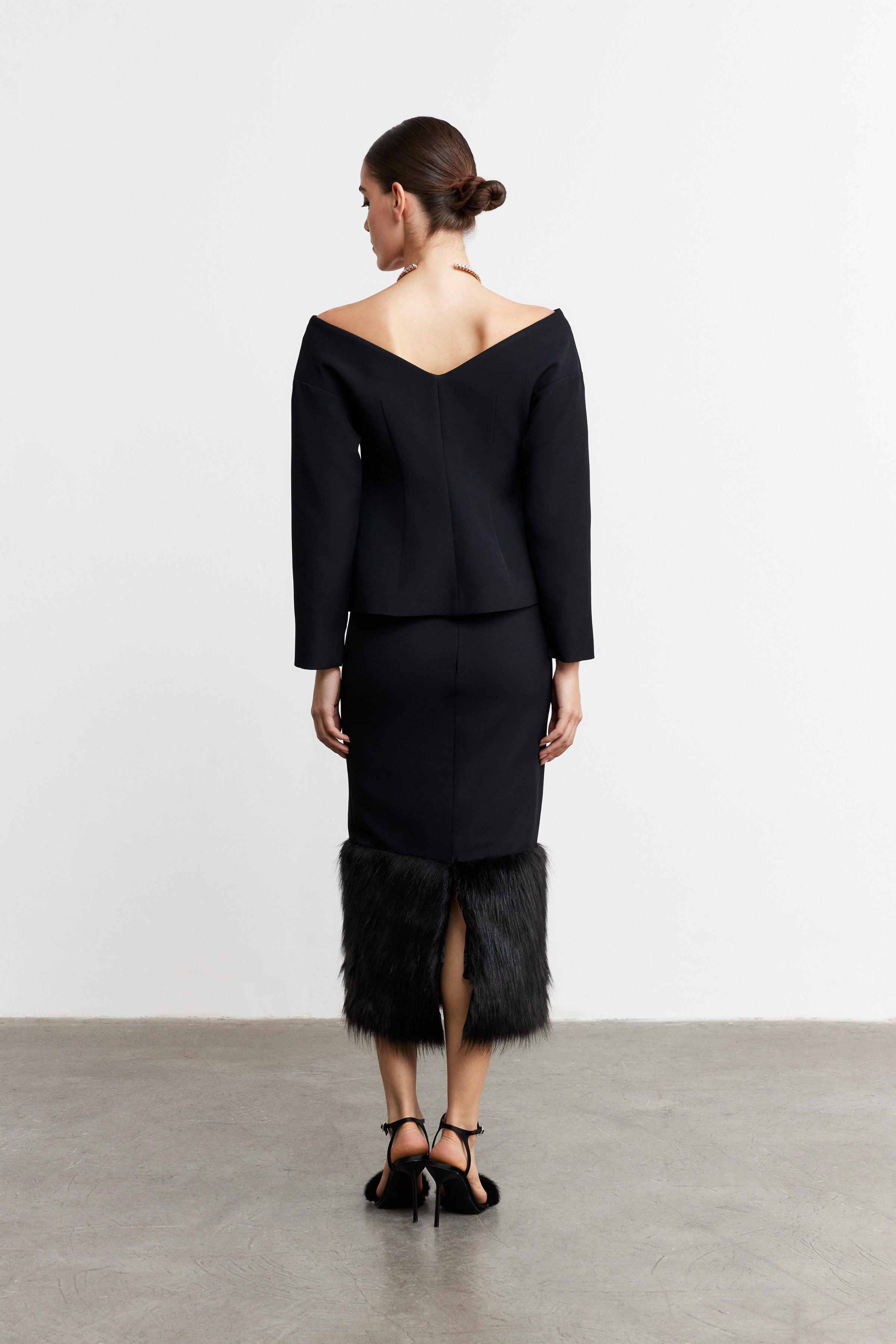 LIORA OFF-SHOULDER MİNİMAL CEKET | SİYAH