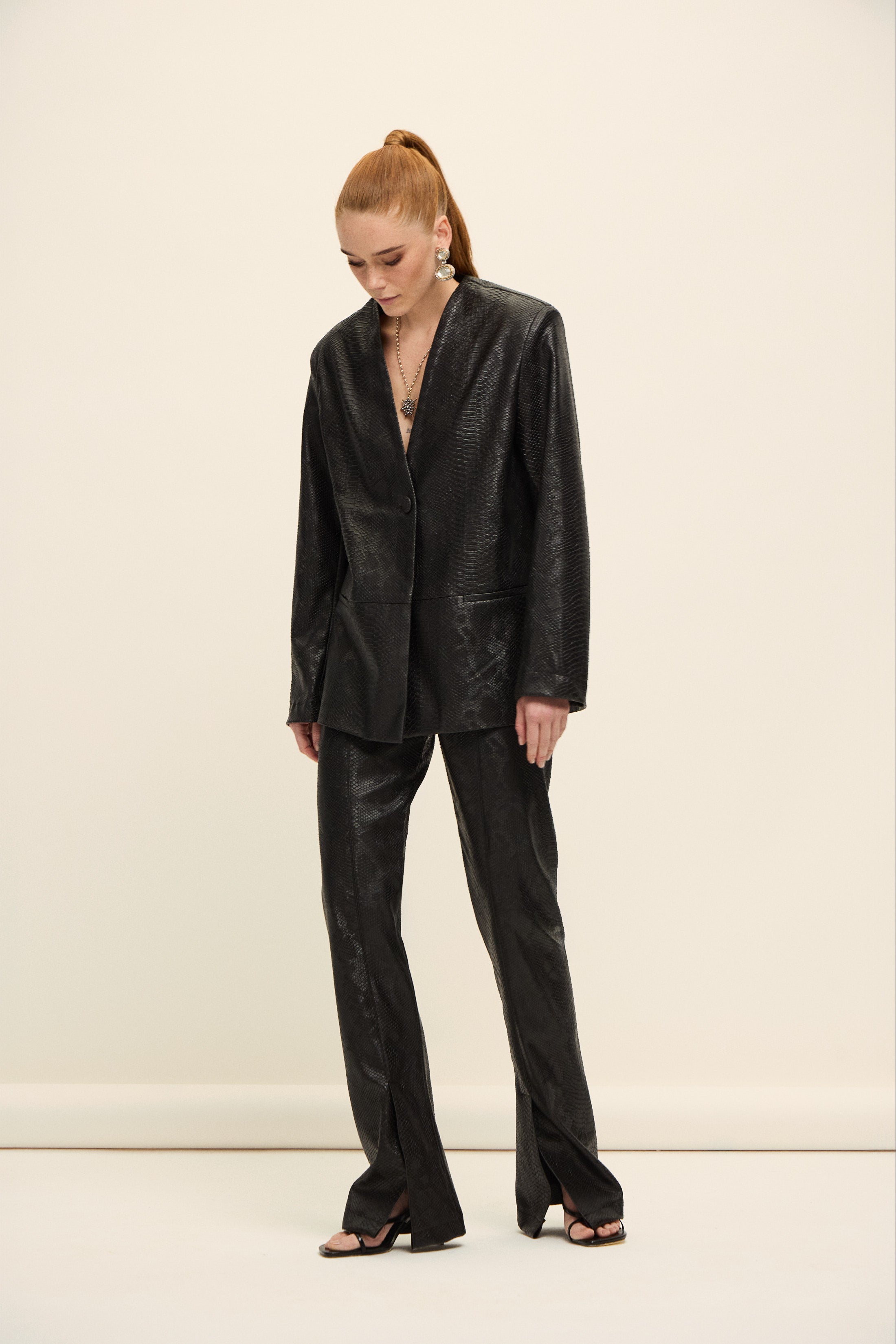 MOSCOW TİMSAH DERİ CEKET | SİYAH