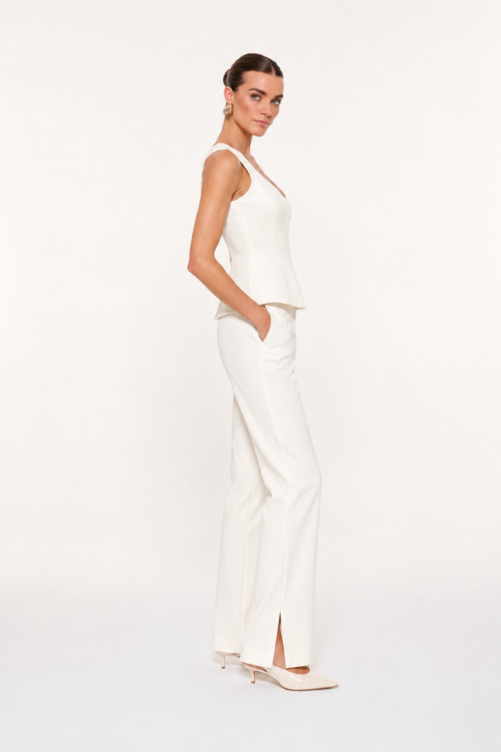 AMELIE FLARE PANTOLON | BEYAZ