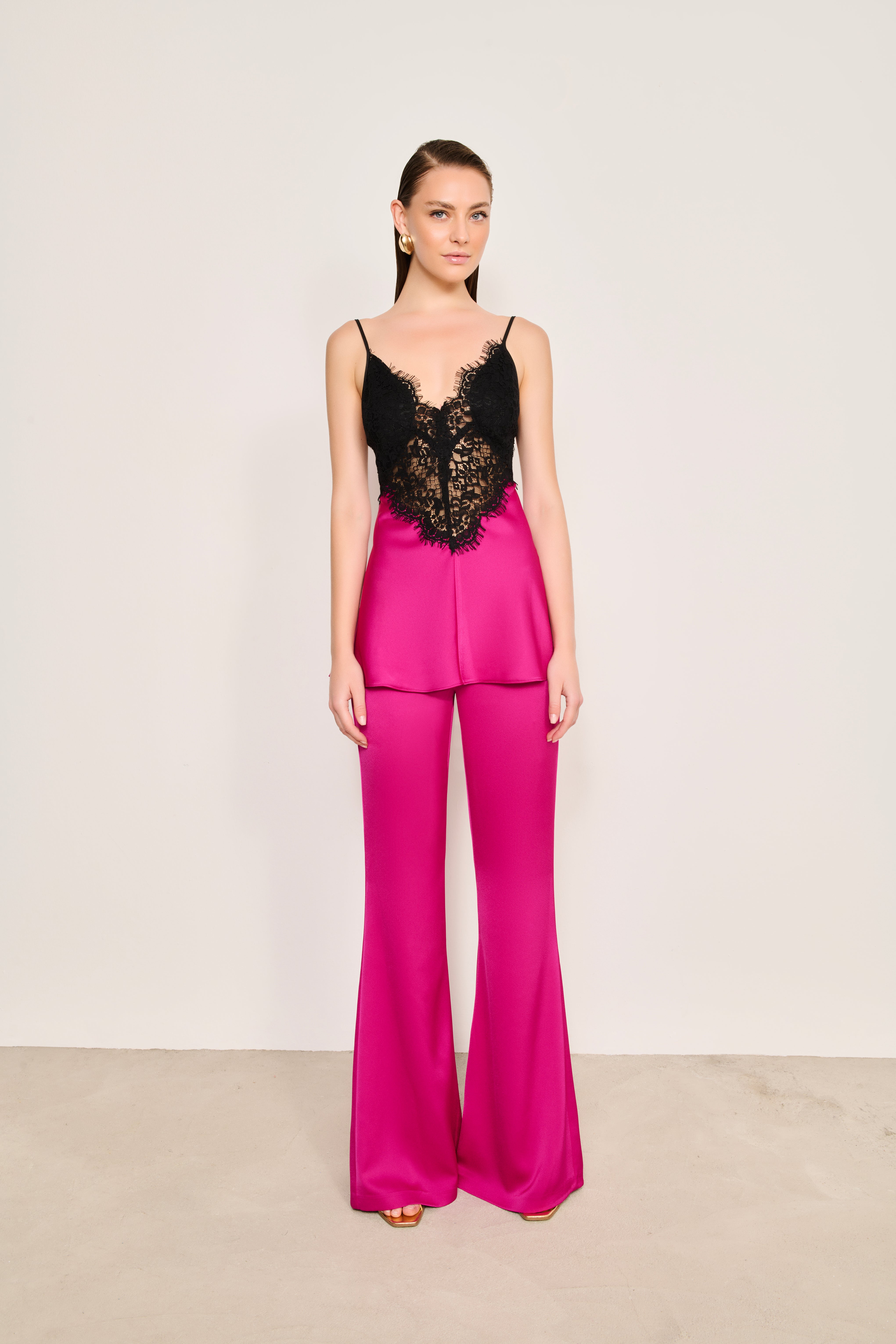 AMY SATEN FLARE PANTOLON | FUŞYA