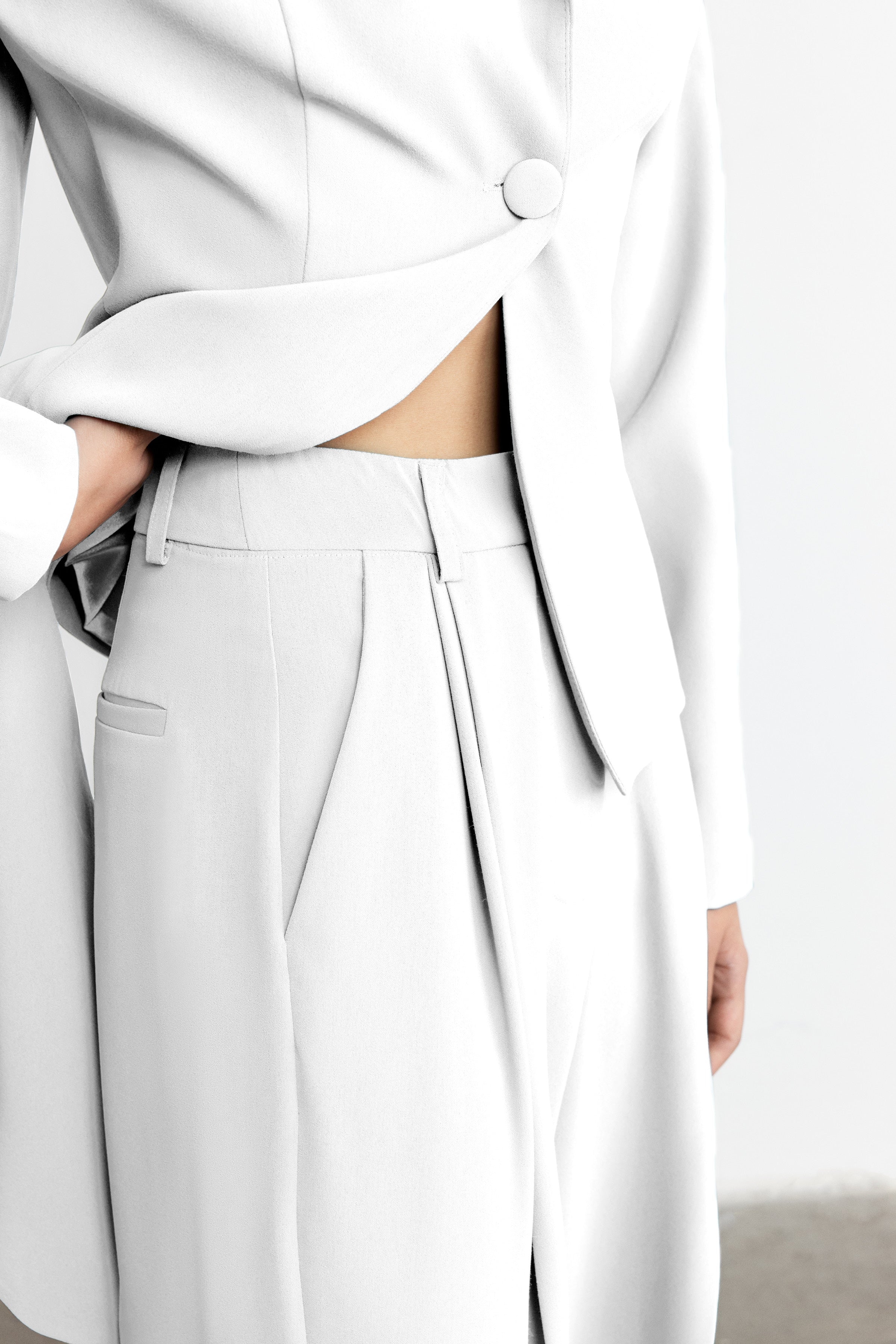 JONES PİLELİ FLOW WIDE-LEG PANTOLON | BEYAZ