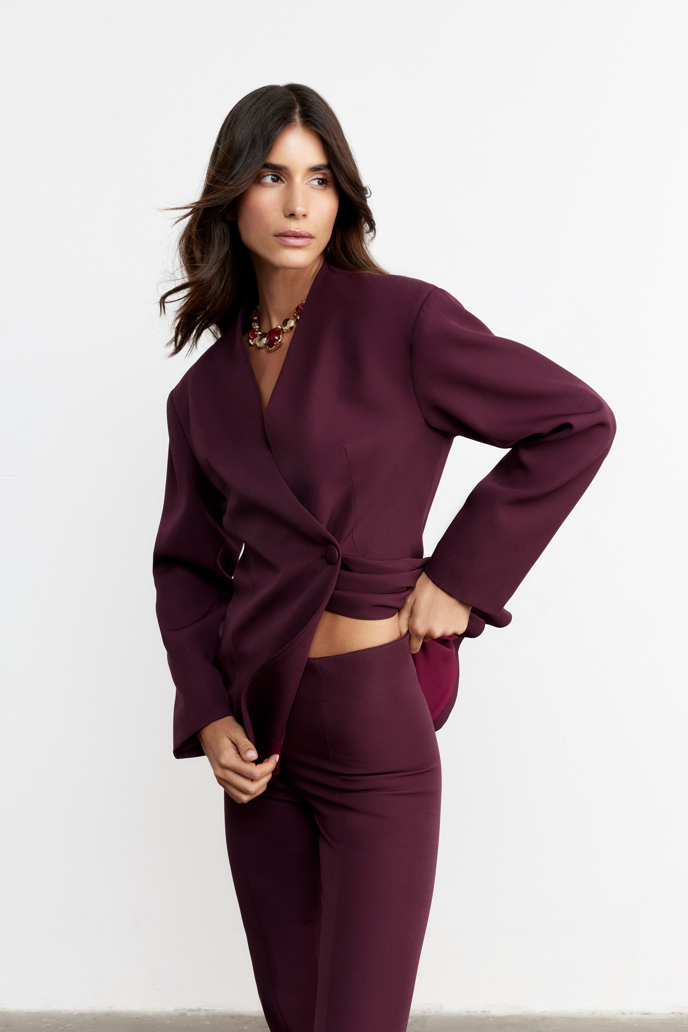 MERLOT SLIM FIT PANTOLON | VİŞNE