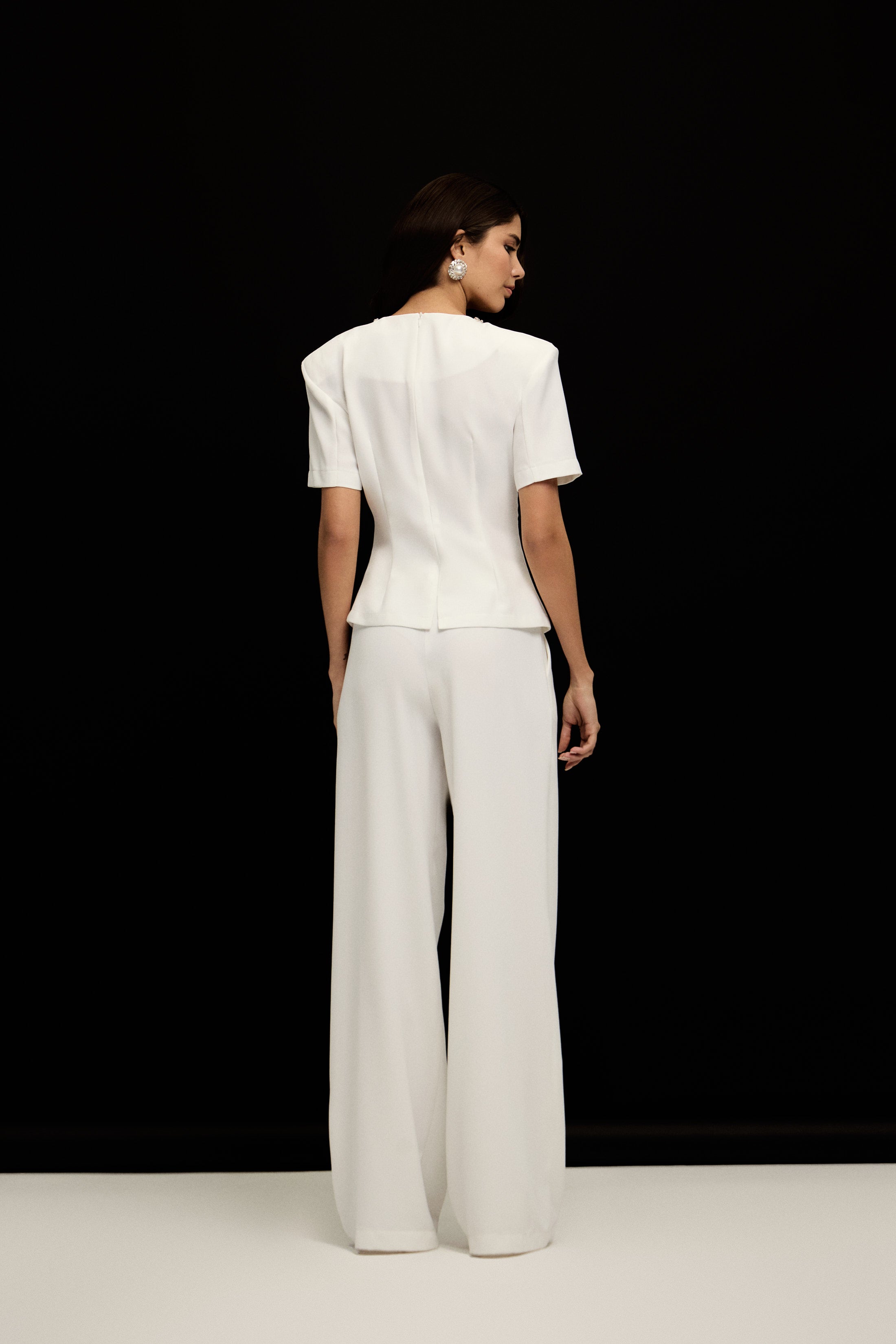 SIENA PİLELİ WIDE-LEG PANTOLON | BEYAZ