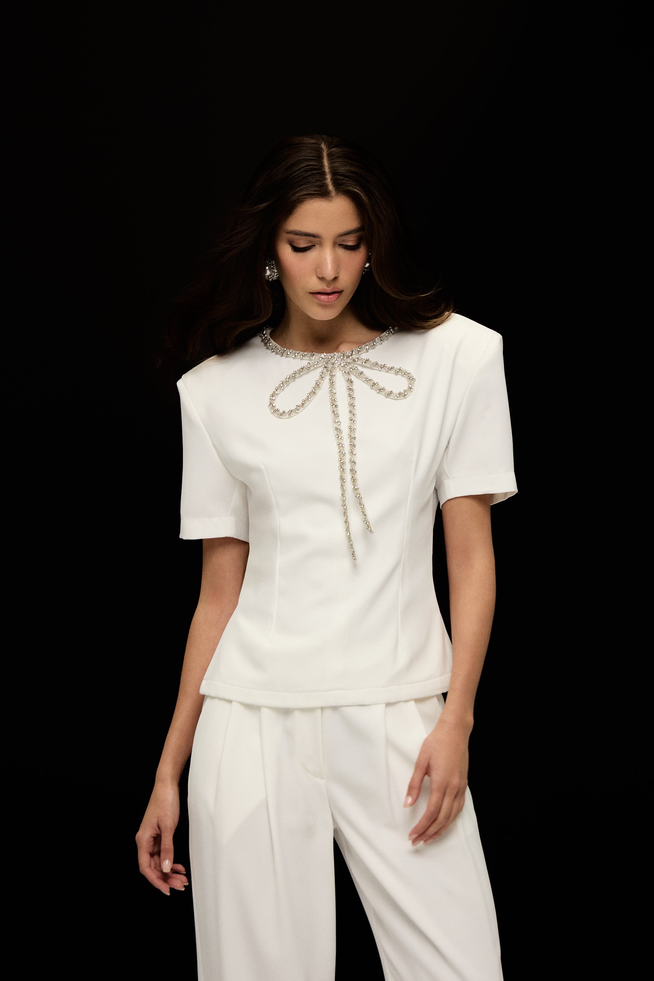 SIENA PİLELİ WIDE-LEG PANTOLON | BEYAZ