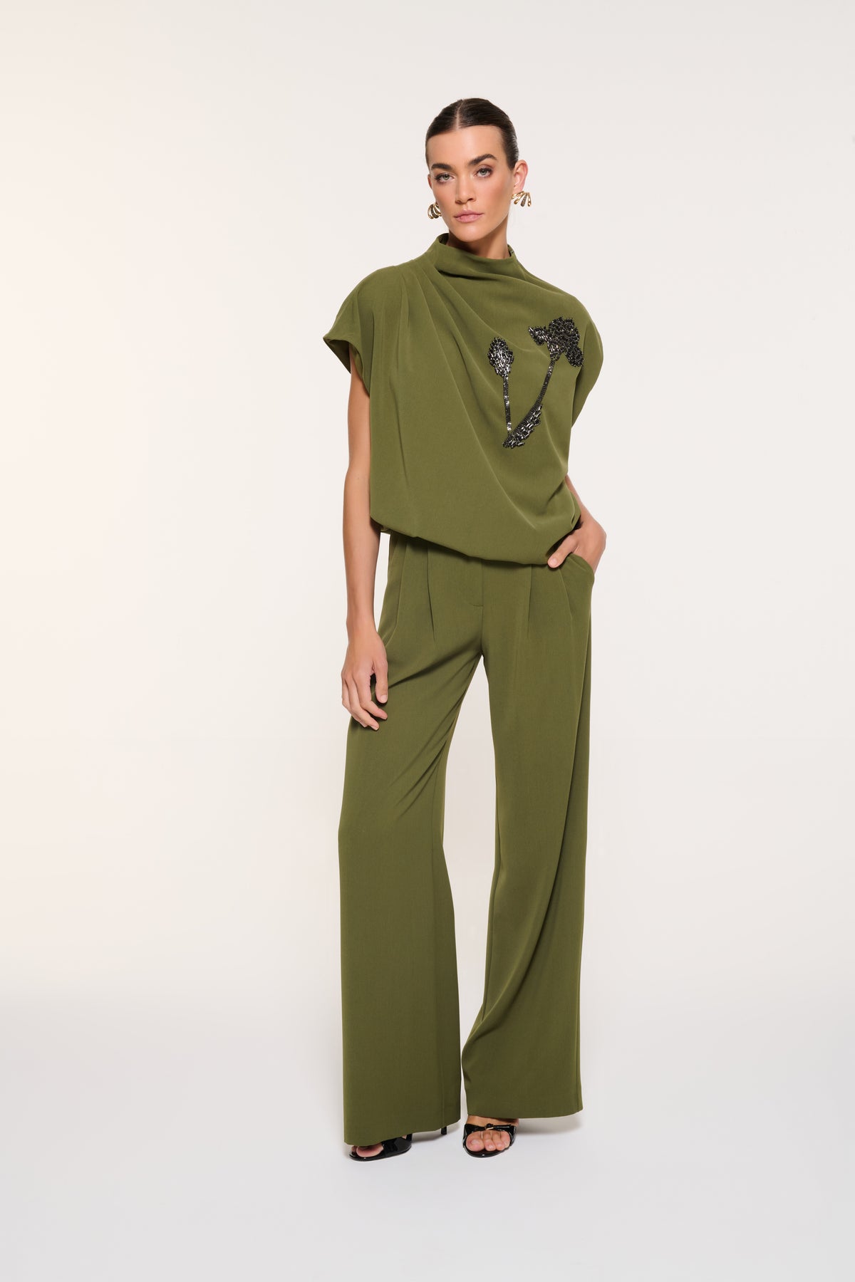 SIENA WIDE-LEG PANTOLON | HAKİ