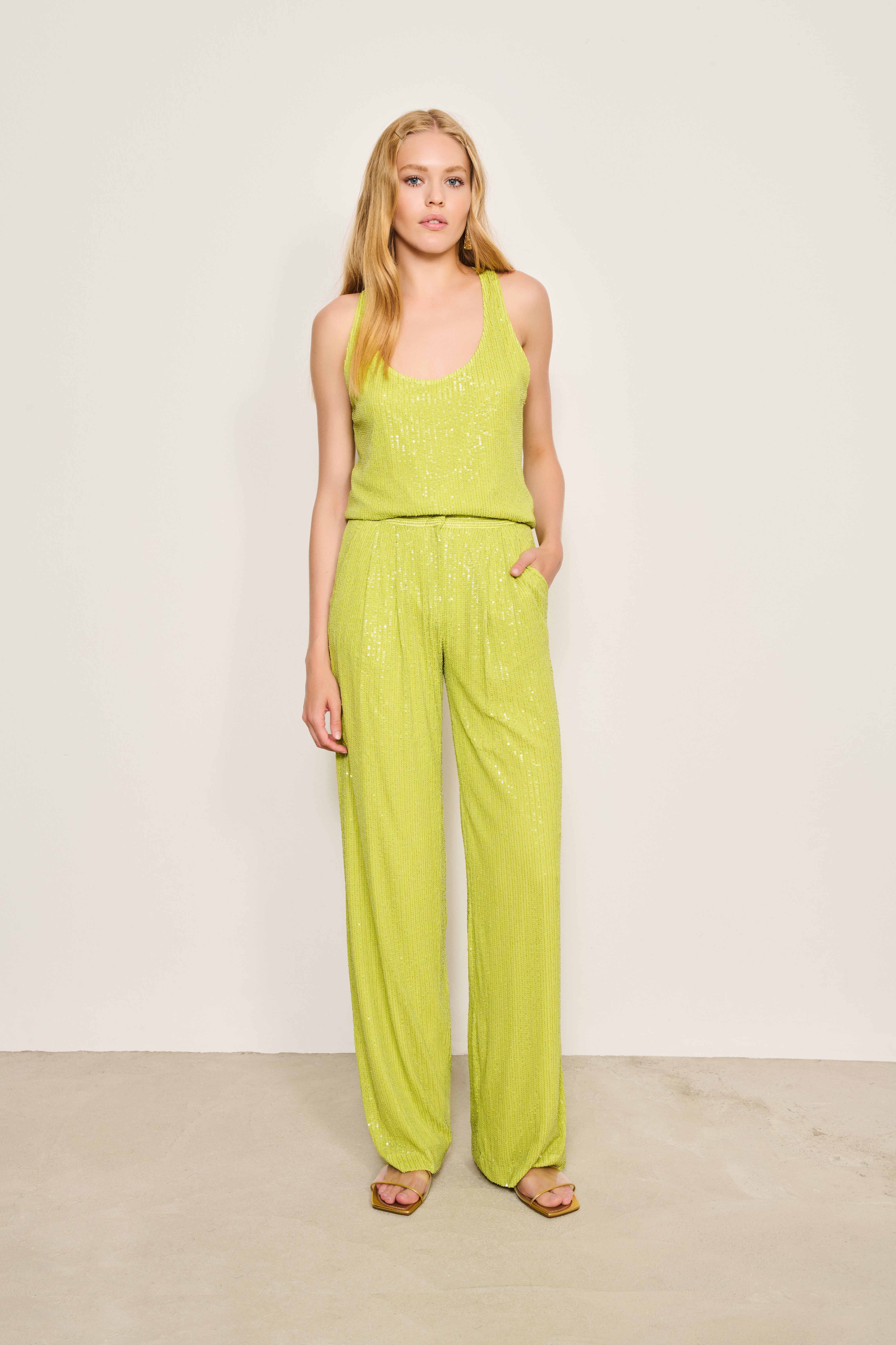 SIENNA PAYET PALAZZO PANTOLON | YEŞİL