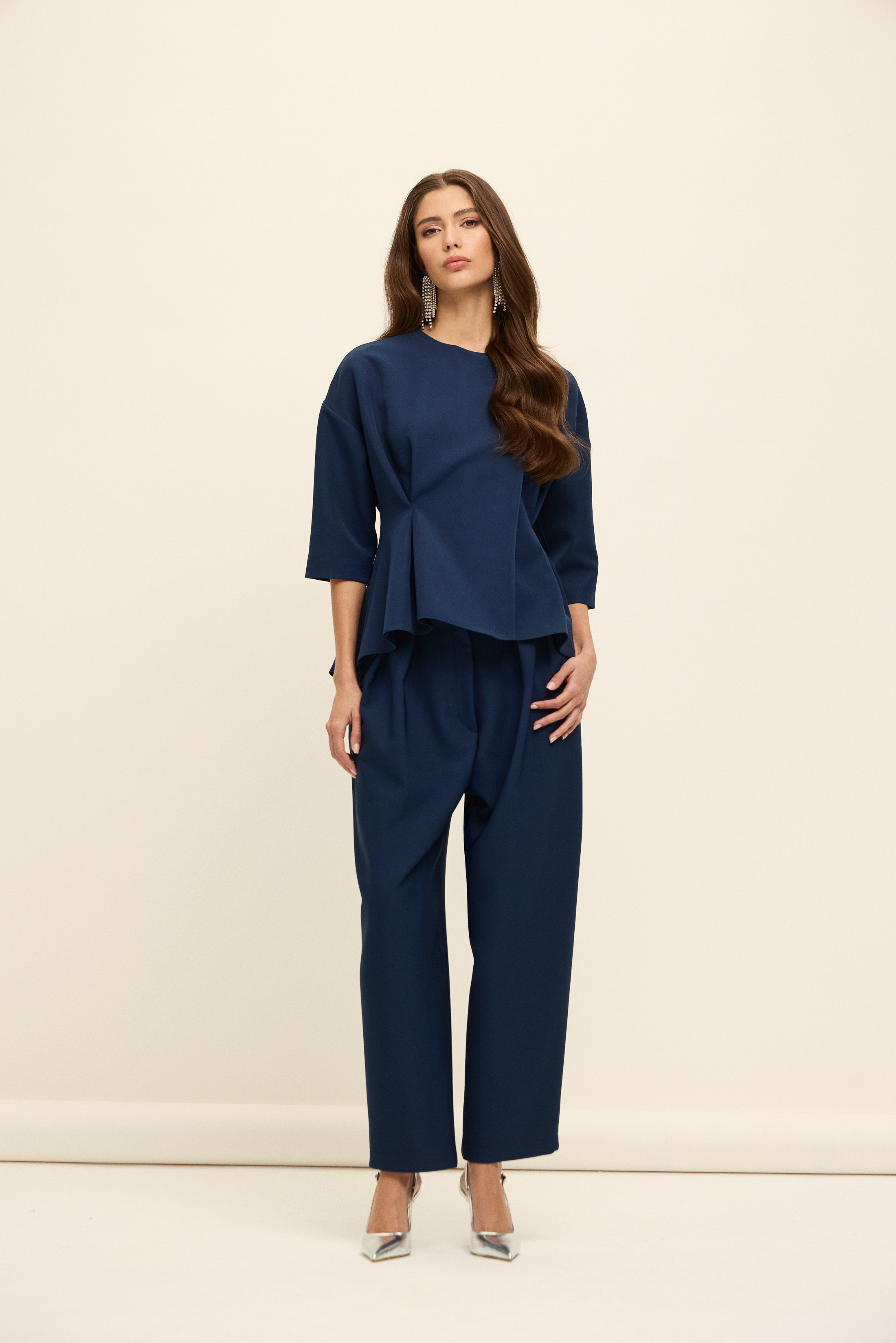 TORONTO PEPLUM BLUZ | LACİVERT