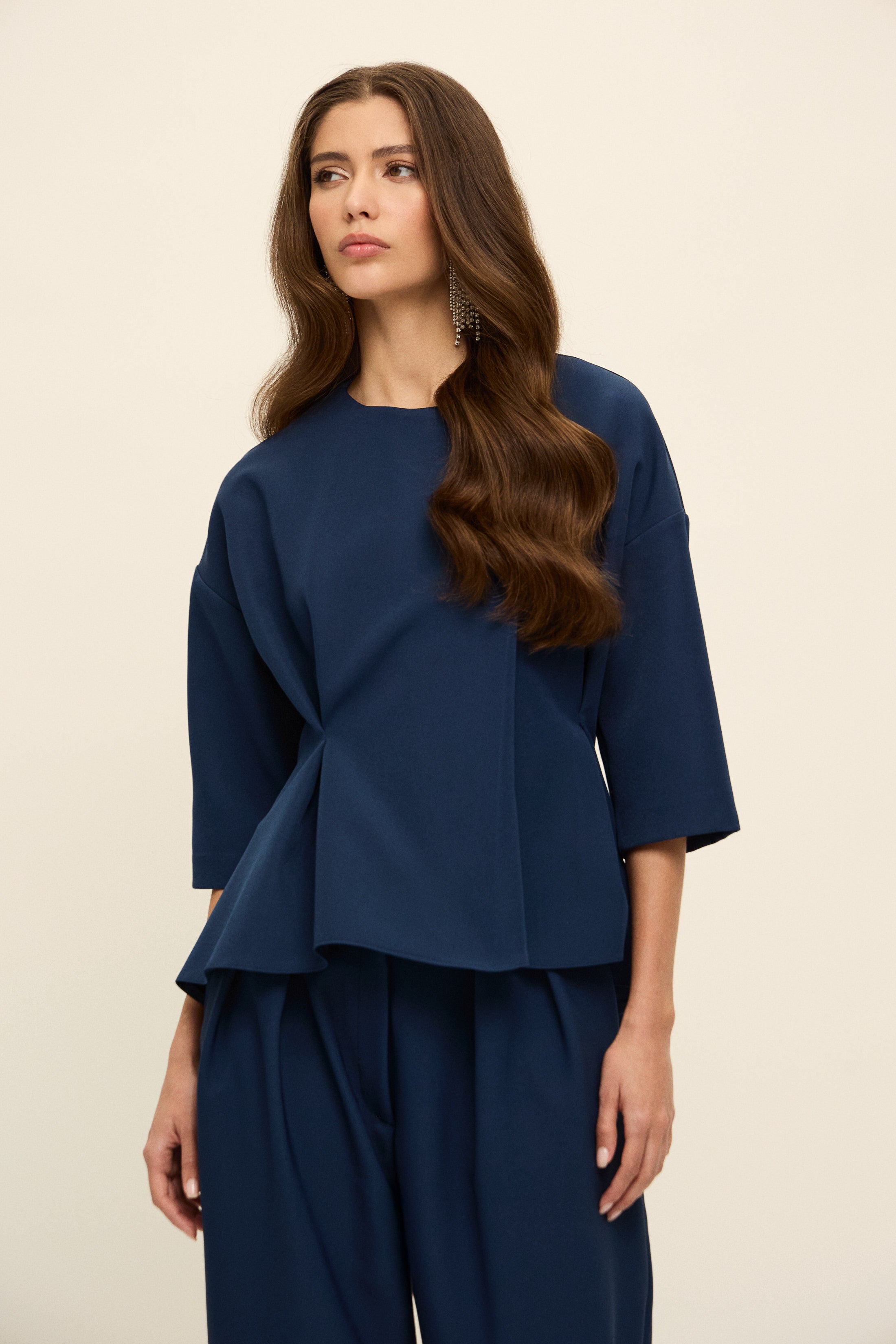 TORONTO PEPLUM BLUZ | LACİVERT