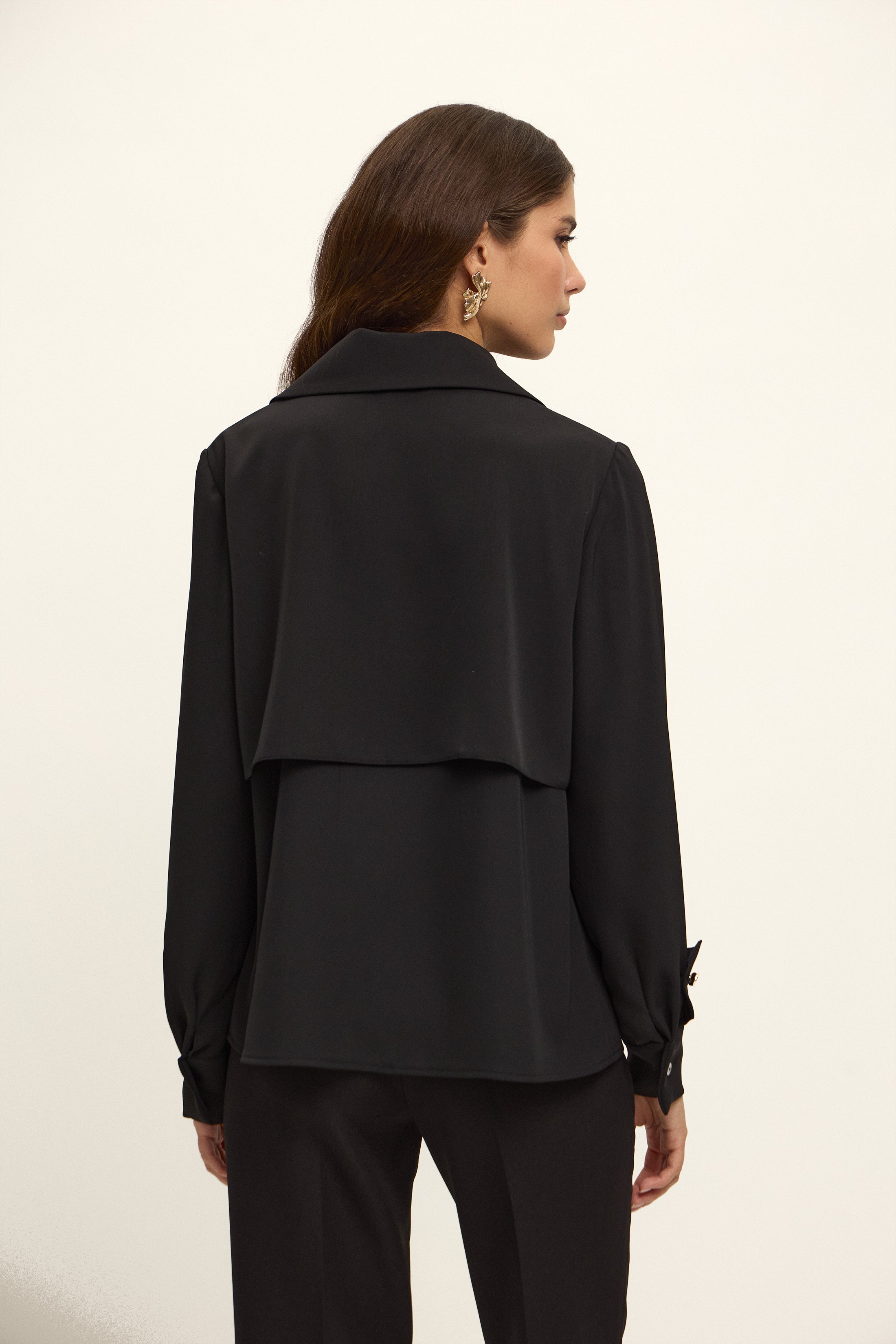 VIENNA TAŞLI DÜĞMELİ GÖMLEK | SİYAH